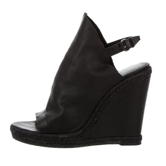 Balenciaga Lambskin peep-toe wedges - Picture 1 of 8